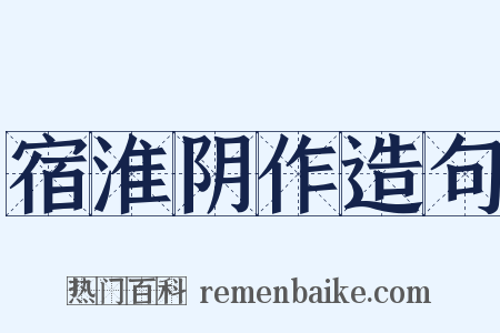 宿淮阴作造句是什么意思的图片